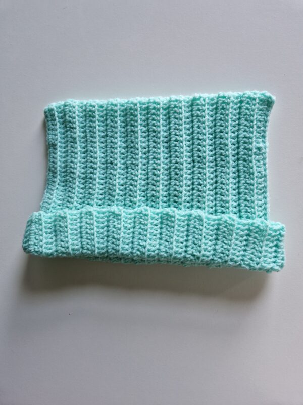 Crochet Cat Hat - Light Teal - Image 2