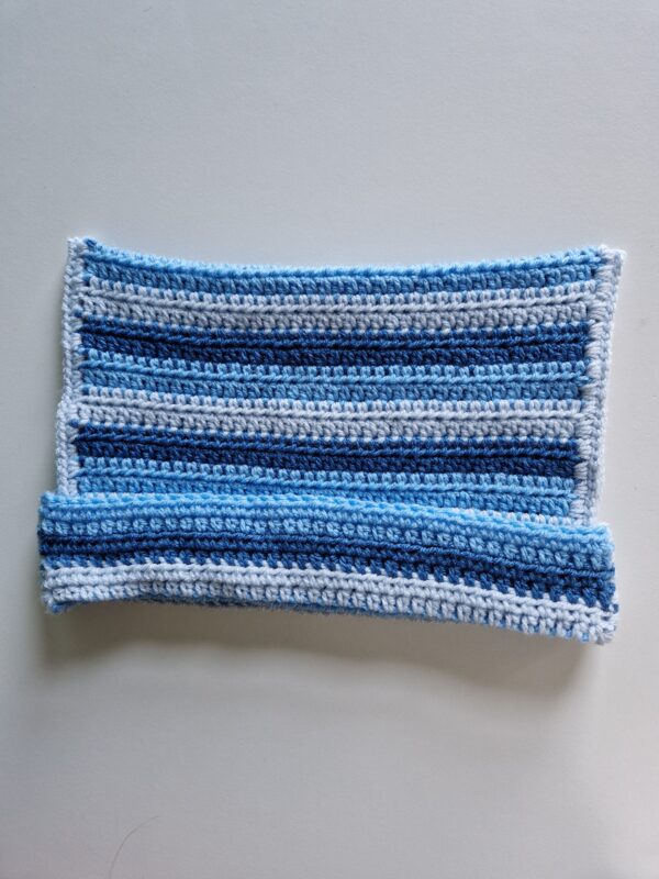 Crochet Cat Hat - Blue Stripes - Image 2