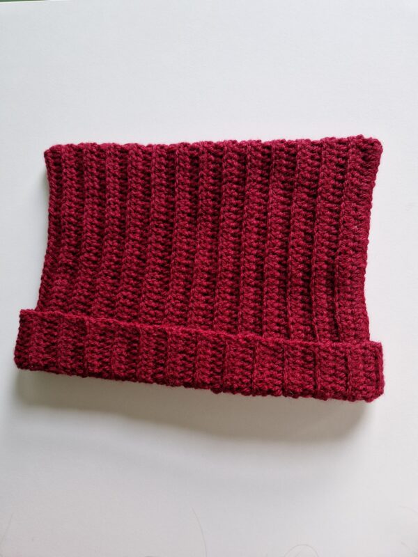 Crochet Cat Hat - Maroon - Image 2