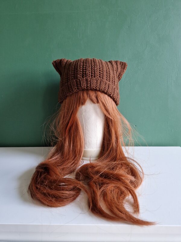 Crochet Cat Hat - Brown