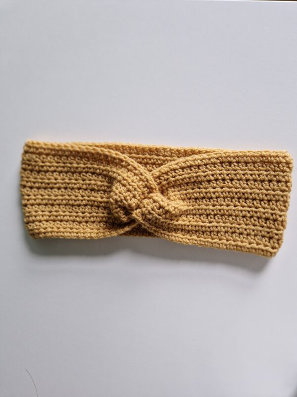 Crochet Ear Warmer - Mustard Yellow - Image 2