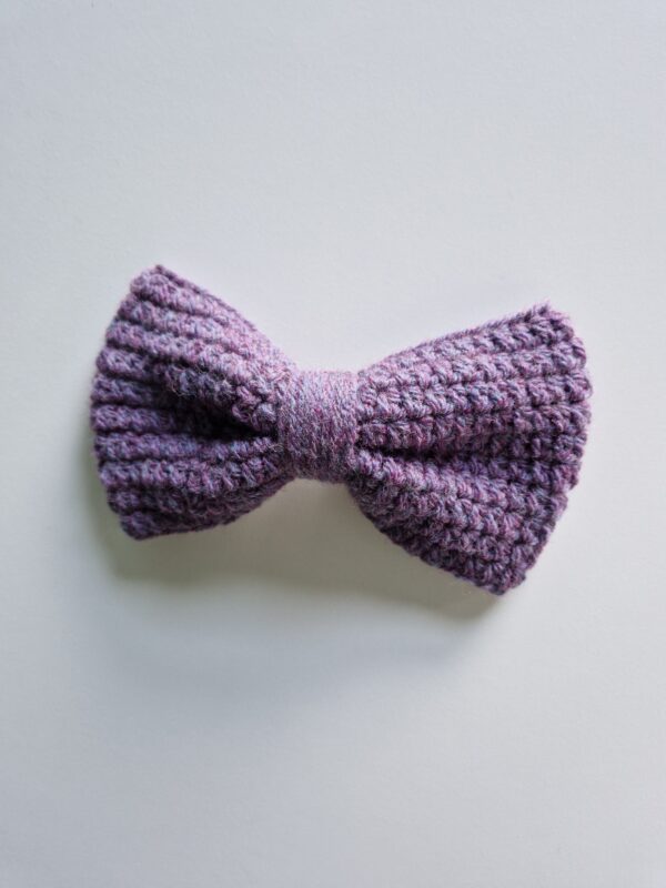 Crochet Hair Bow - Dusty Lavender - Image 2