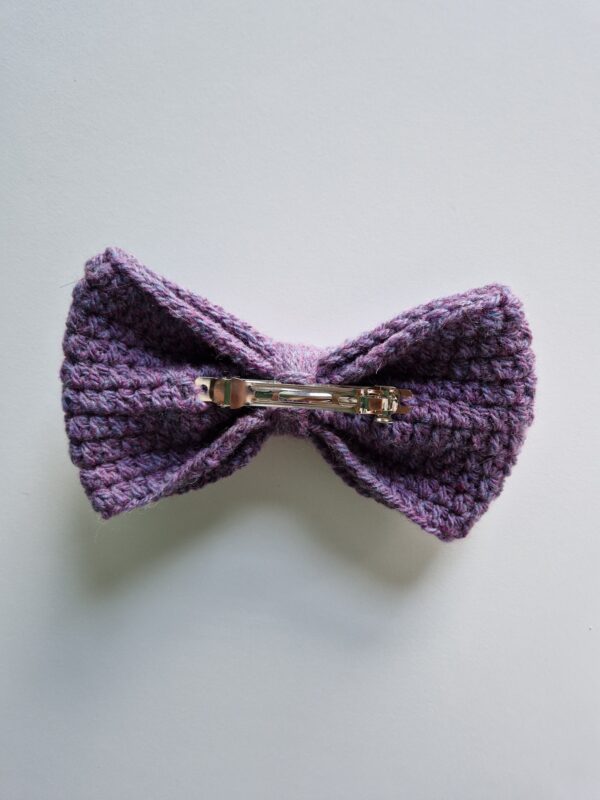 Crochet Hair Bow - Dusty Lavender - Image 3