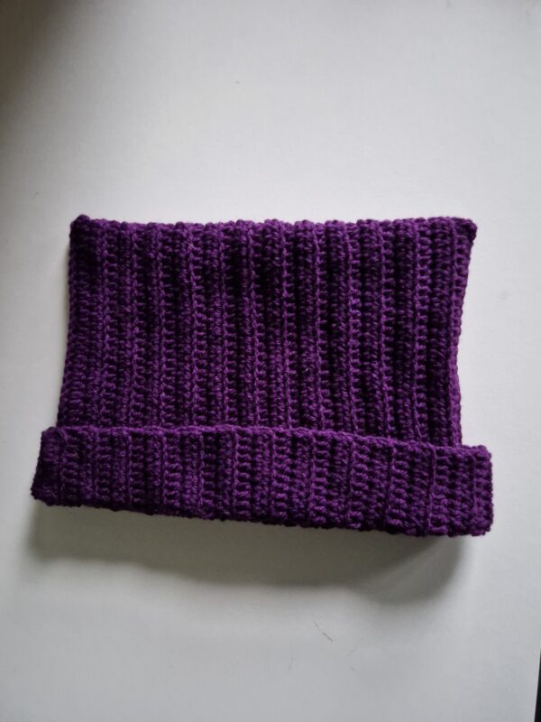 Crochet Cat Hat - Dark Purple - Image 2